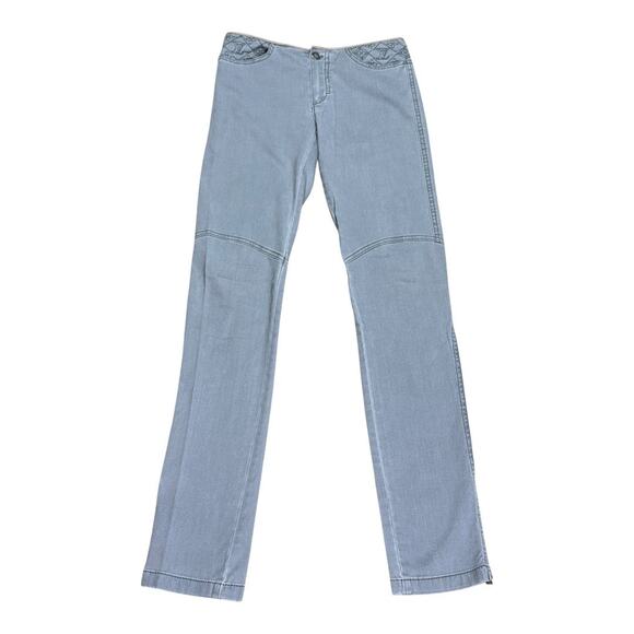 Louis Vuitton VTG Low Rise Gray Low Rise Jeans Embroidered Logo 34 EU XXS - Picture 1 of 8